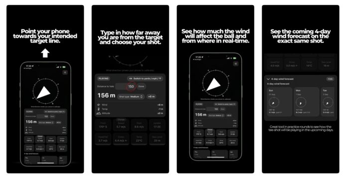 Application iPhone golf pro mesure du vent