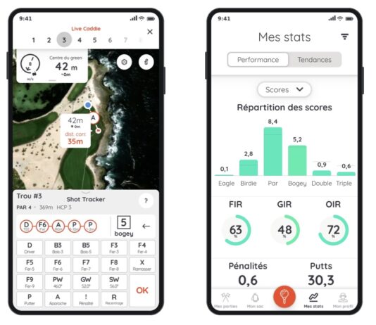 Hello Birdie, application intelligente de golf